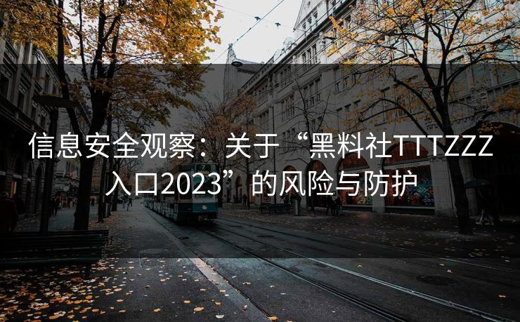 信息安全观察：关于“黑料社TTTZZZ入口2023”的风险与防护