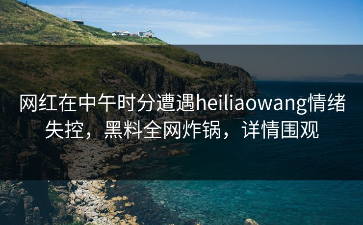 网红在中午时分遭遇heiliaowang情绪失控，黑料全网炸锅，详情围观