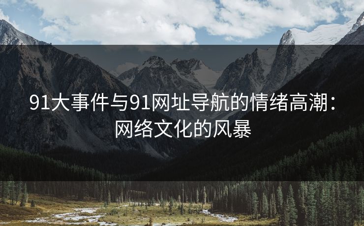 91大事件与91网址导航的情绪高潮:网络文化的风暴